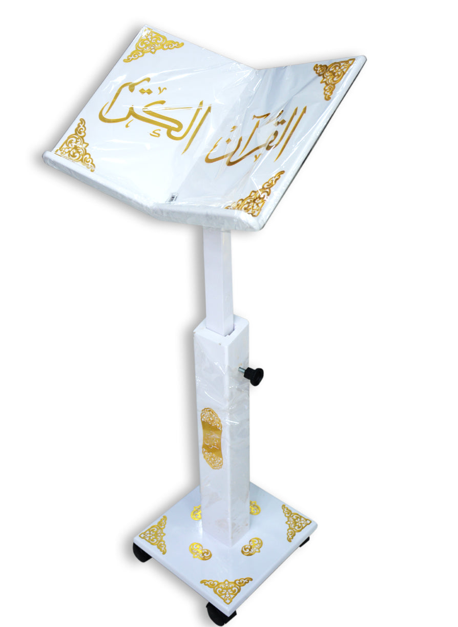 استاند قران خشب مرتفع 110 سم - اكريلك ابيض واسود