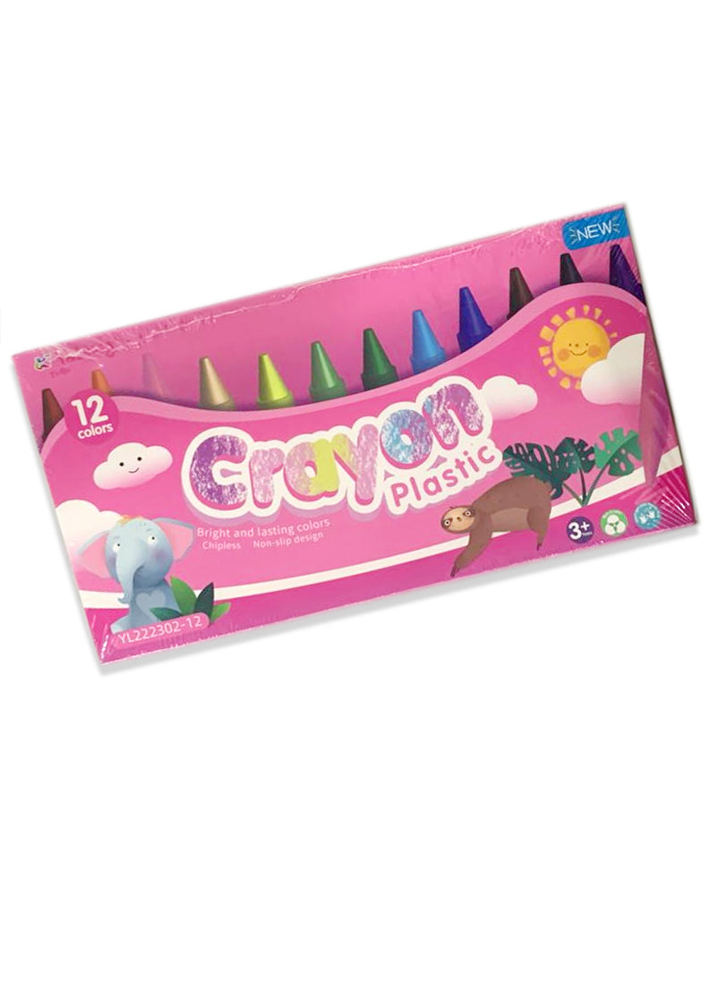 YALONG CRAYON PLASTIC 12COLORS PACK