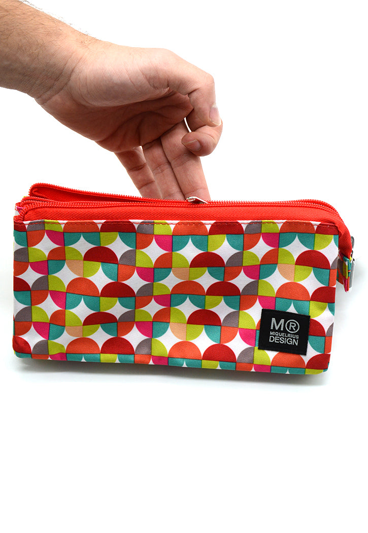 حافظة اقلام مقلمة MIQUELRIUS MR RECTANGLE PENCIL CASE W/3 POCKET-PORTATODO TRIPLE OLAS MR