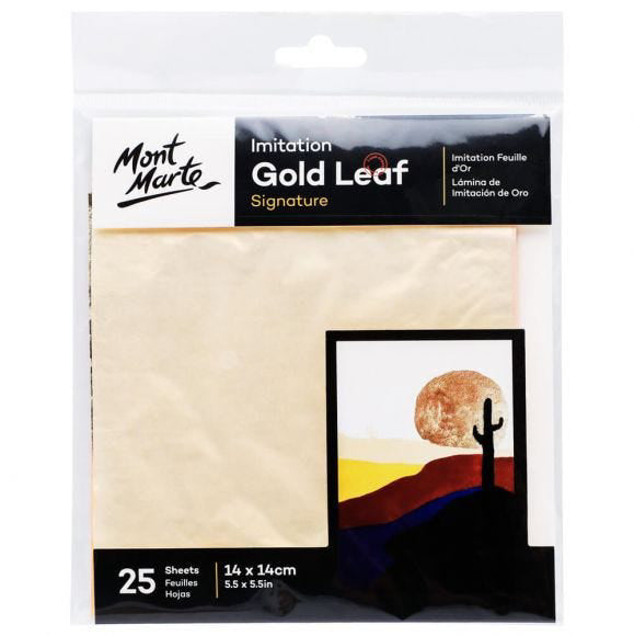 MONT MARTE GOLD FOIL LEAF 25SHEETS 14x14cm