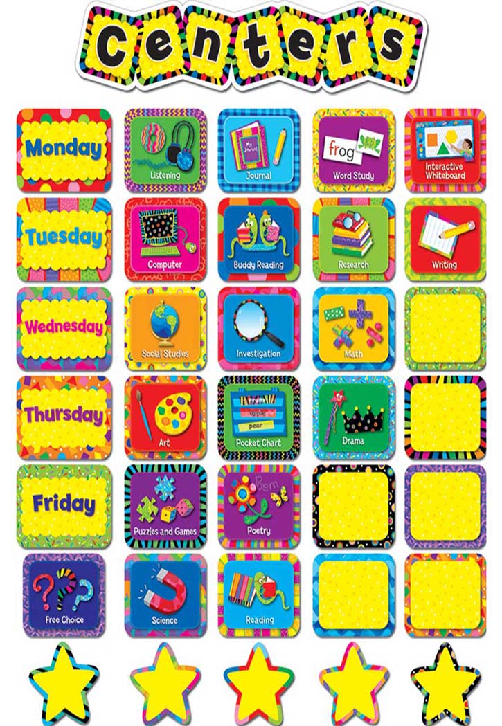 Poppin Patterns Centers Mini Bulletin Board Set