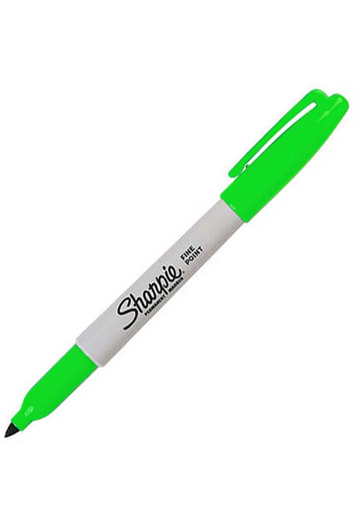 Sharpie - Fine Point Permanent Marker (Fluorescent Green)