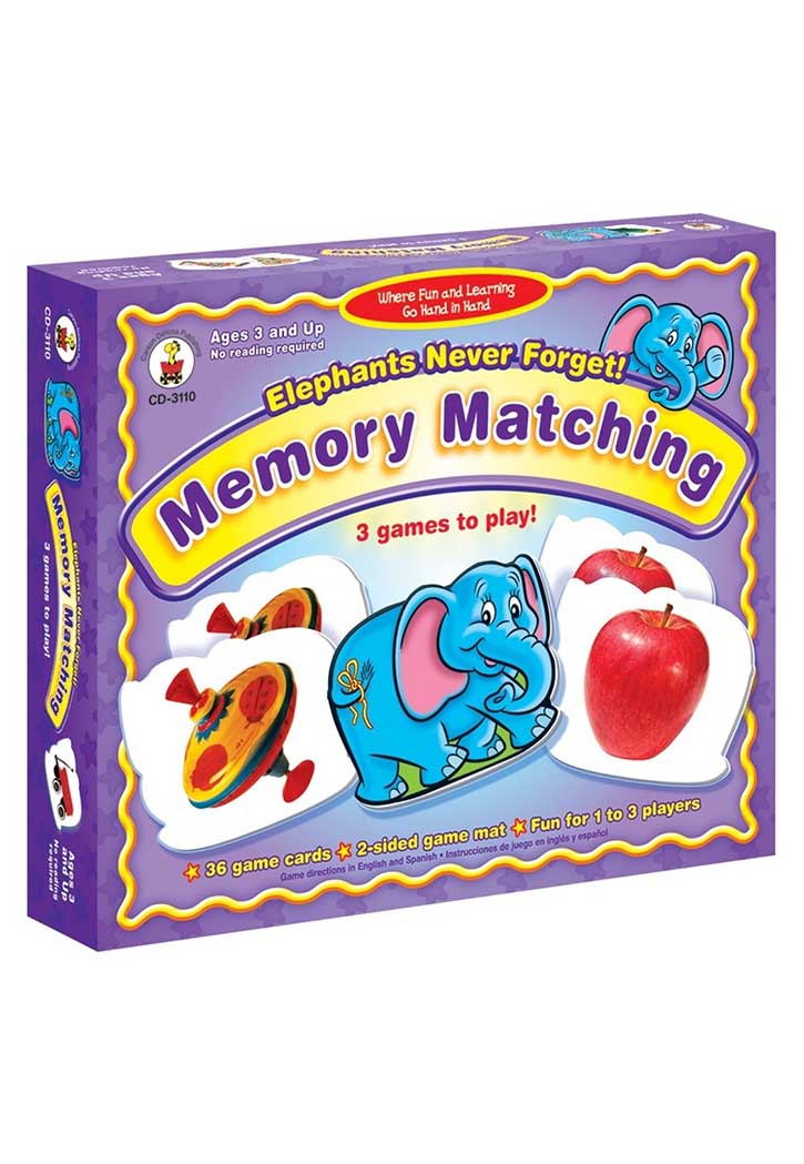 Elephants Never Forget: Memory Matching Board Game Grade Preschool-K