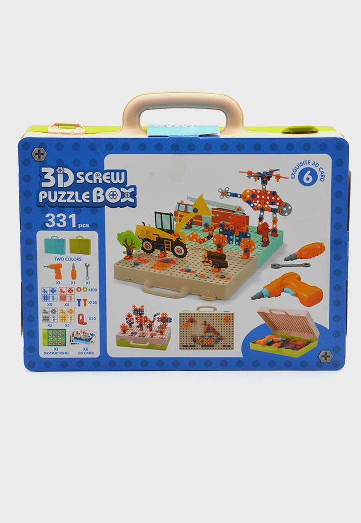 لعبة الغاز مجموعة الحفر 3D Creative Screw Puzzle Electric Drill Set