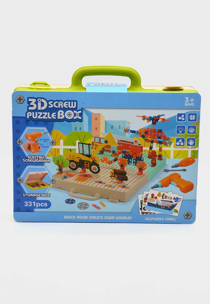 لعبة الغاز مجموعة الحفر 3D Creative Screw Puzzle Electric Drill Set