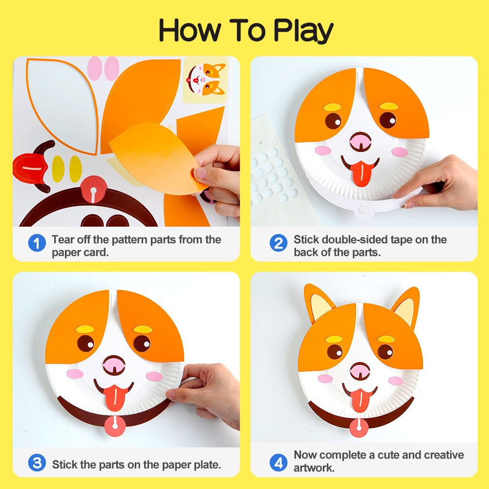 PANDA JUNIORS PAPER PLATE CRAFT KITS-LOVELY ANIMALS