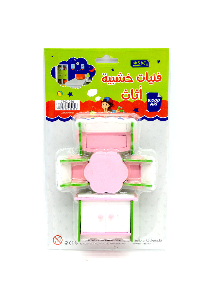 SBC CRAFT WOODEN FURNITURE 4PCS IN BLISTER 7703-036