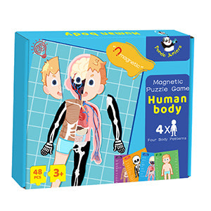 PANDA JUNIORS MAGNETIC PUZZLE GAME-HUMAN BODY 48PCS