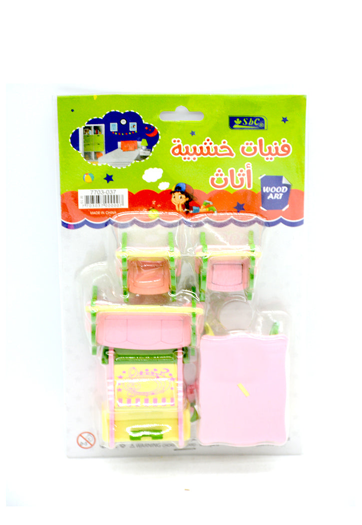 SBC CRAFT WOODEN FURNITURE 4PCS IN BLISTER 7703-037