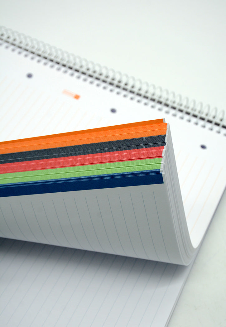 دفتر 5 مواضيع MIQUELRIUS MR-5 HARD COVER SPIRAL A4 90G 120SHT 1LINE NOTEBOOK-EMOTIONS CORAL