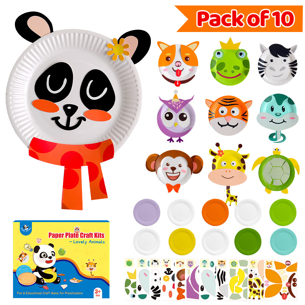 PANDA JUNIORS PAPER PLATE CRAFT KITS-LOVELY ANIMALS