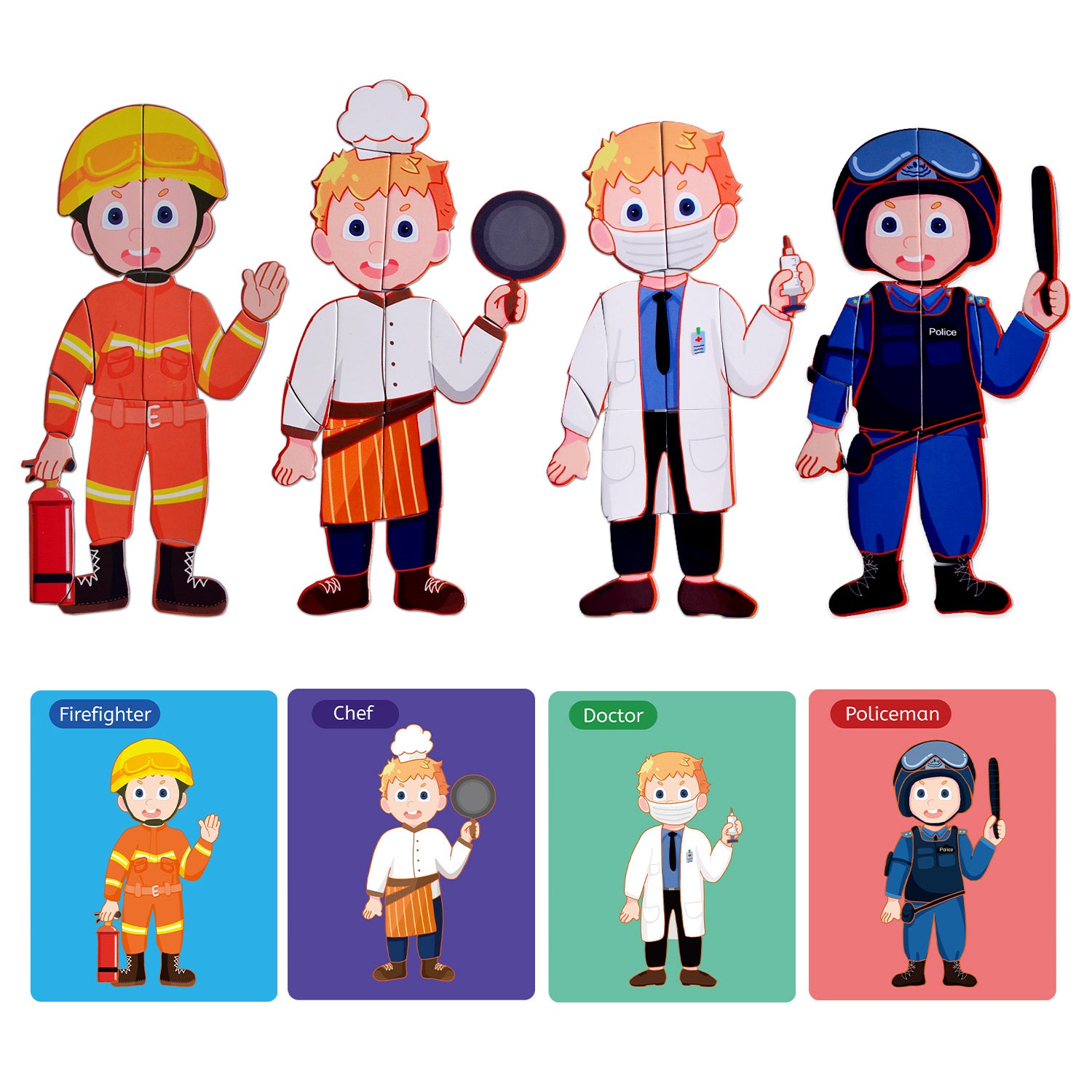 PANDA JUNIORS MAGNETIC PUZZLE GAME-DIFFERENT UNIFORMS 50PCS