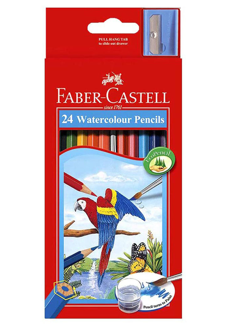 Faber Castell - 24 Watercolor Pencils  With Sharpener
