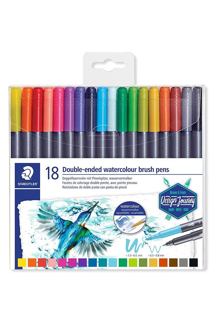 Staedtler - 18 Double-Ended Watercolor Brush Pens