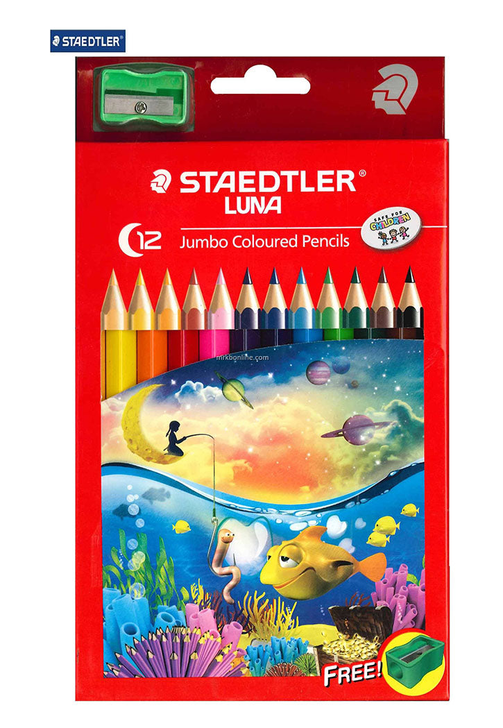 Staedtler - 12 Luna Jumbo Colored Pencils With Sharpener