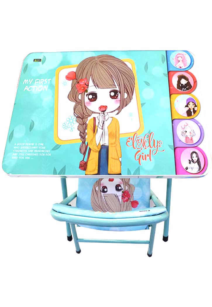 طاولة دراسة مع كرسي اطفال Education Table With Chair - Lovely Girl