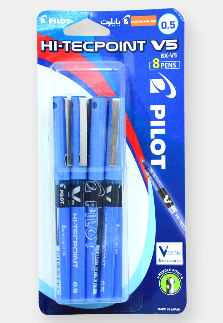 Pilot Hi-Tecpoint V5 Blue (8 Pieces)