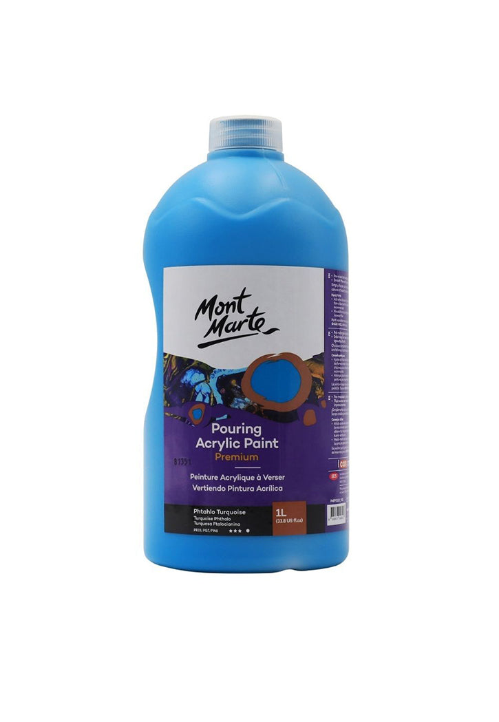 MONT MARTE PREMIUM POURING ACRYLIC PAINT 1L-PHTAHLO TURQUIOSE