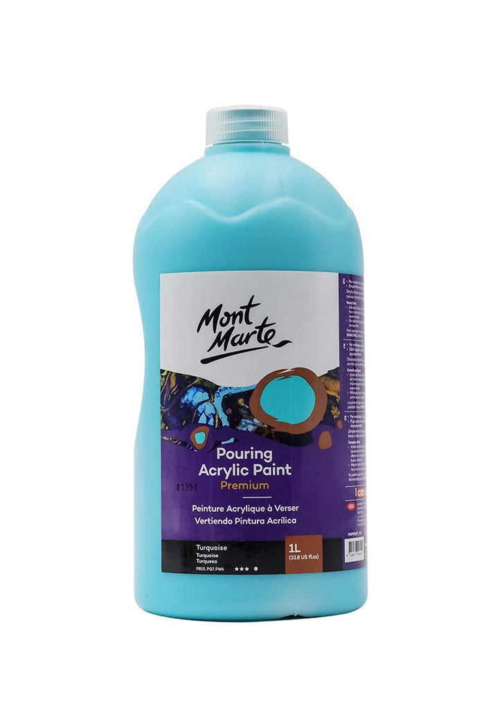 MONT MARTE PREMIUM POURING ACRYLIC PAINT 1L-TURQUIOSE