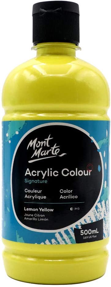 MONT MARTE ACRYLIC COLOUR 500ML-LEMON YELLOW