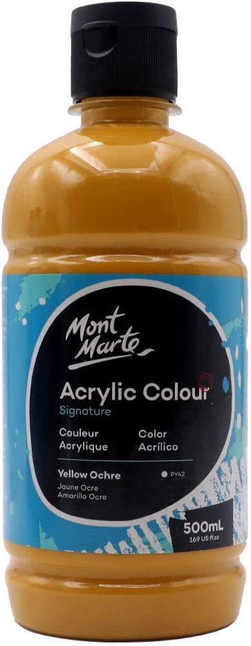 MONT MARTE ACRYLIC COLOUR 500ML-YELLOW OCHRE