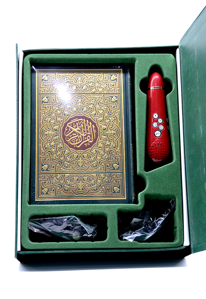 MOUSHAF TAJWEED HQ 450 PEN QURAN GREEN مصحف التجويد والتفسير الناطق