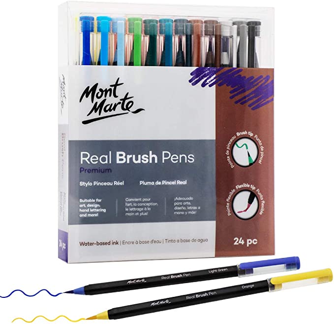 MONT MARTE PREMIUM REAL BRUSH PENS 24PCS PKT