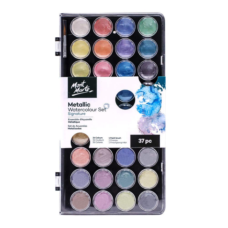 MONT MARTE SIGNATURE METALLIC WATERCOLOUR SET 37PCS