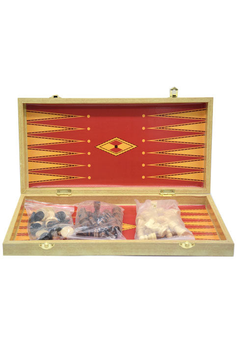 BACKGAMMON & CHESS SET-3202B 2 IN 1