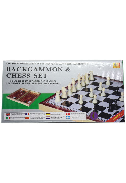 BACKGAMMON & CHESS SET-3202B 2 IN 1