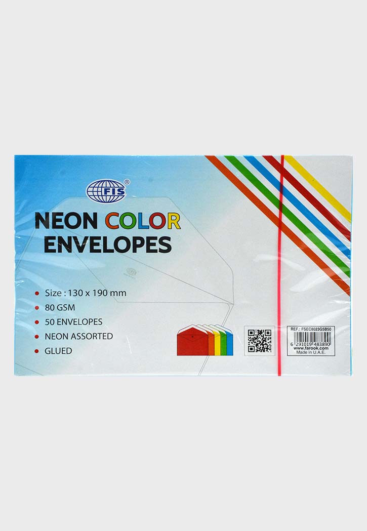 FIS - Neon 5 Colors Envelopes 130x190MM