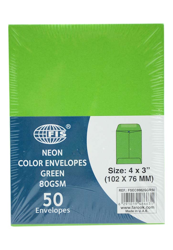 FIS - Neon Color Envelopes 102x76MM