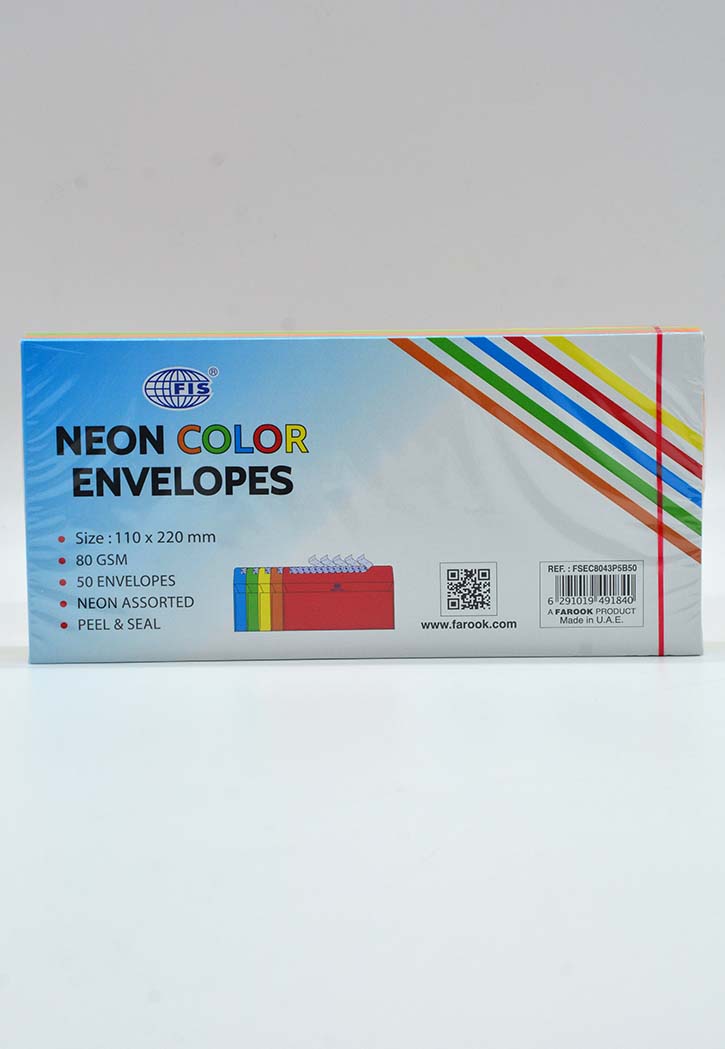 FIS - Neon 5 Colors Envelopes 110x220MM