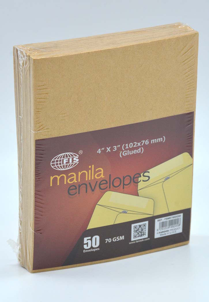 FIS - Manila Envelopes 102x76MM (Brown)