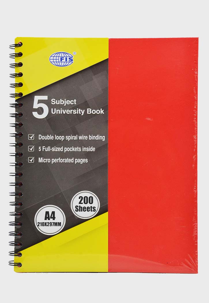 دفتر 5 مواضيع 5 Subject University Book (Red)