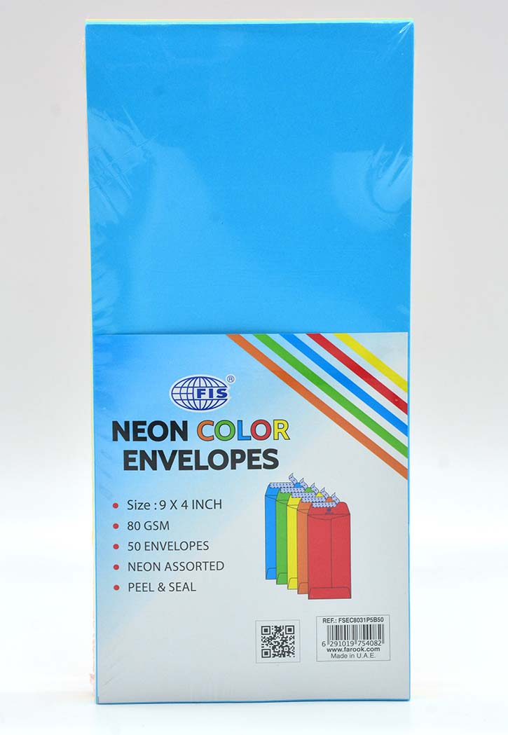 FIS - Neon 5 Colors Envelope 9x4IN