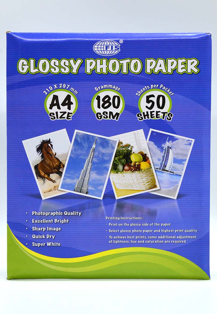 FIS - Glossy Photo Paper 180GSM A4