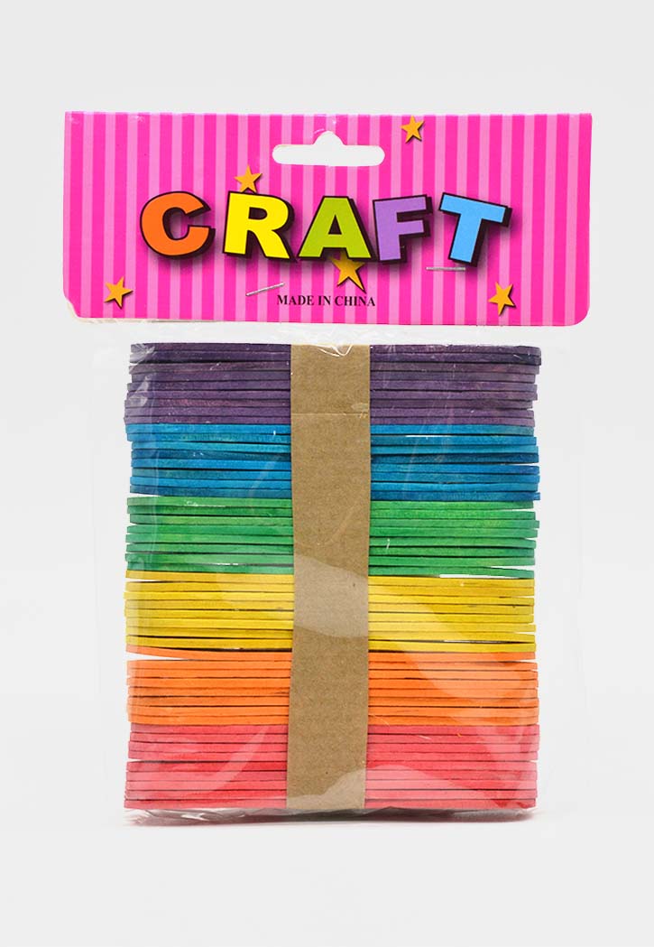 Craft - Colored Wooden Sticks 50PCS