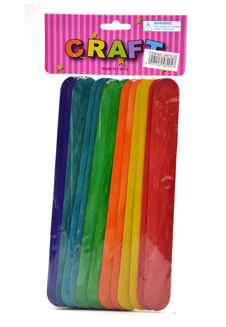 Craft - Jumbo Colored Wooden Sticks 12PCS