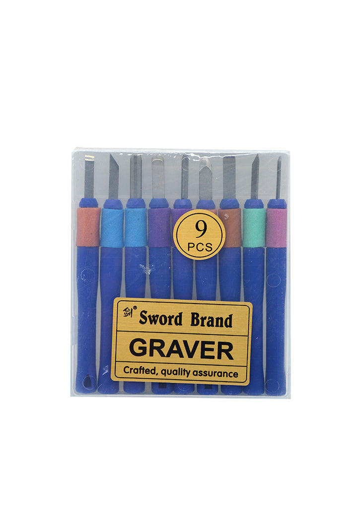 Plastic Graver Burin Craving Set 9Pcs