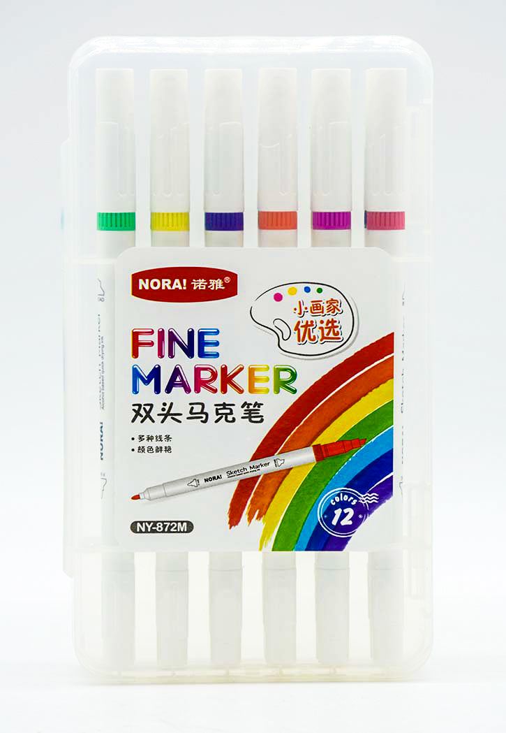 Nora - Fine Tip Marker Tri 12PCS