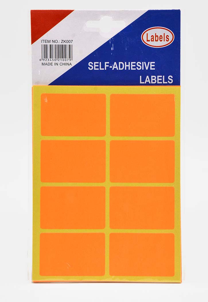 Fluorescent Color Labels 10SHT 3.3X4.9CM