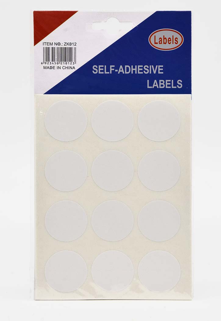 White Round Labels 10SHT 30MM