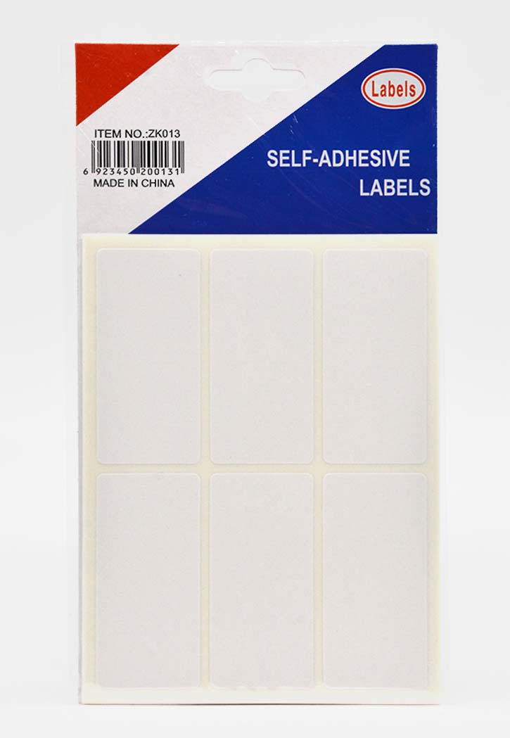 White Rectangle Labels 10SHT 3.2X6.9CM