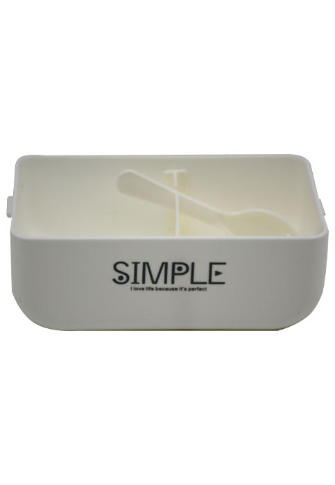 صندوق طعام مع ملعقة SIMPLE RECTANGLE PLASTIC LUNCH BOX W/SPOON 1200ML