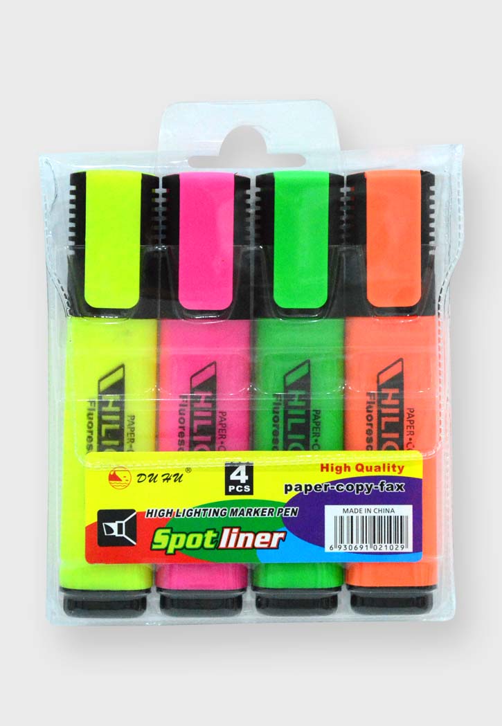 Duhu - Highlighter Marker Fluorescent Color Set 4PCS