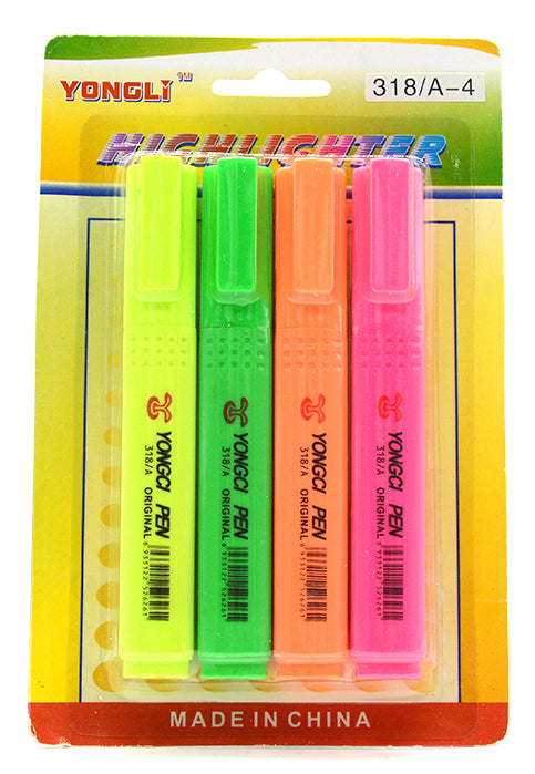 YONGCI HIGHLIGHTER 4PCS/PACK