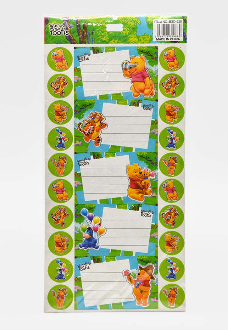 Winnie The Pooh - Name Labels Stickers