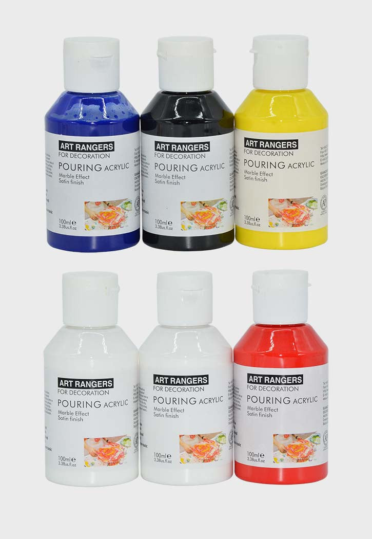 Art Rangers - Pouring Acrylic Marble Effect 6x100ML Bottle Basic Color