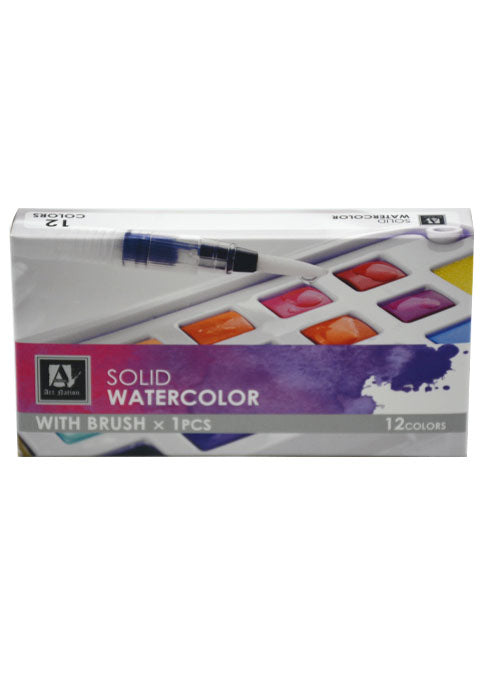 ART NATION SOLID WATERCOLOR 12COLORS WITH BRUSH